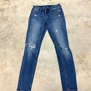 Vigoss Jagger Skinny Jeans Distressed Ripped‎ Blue Denim Size 26 Modern